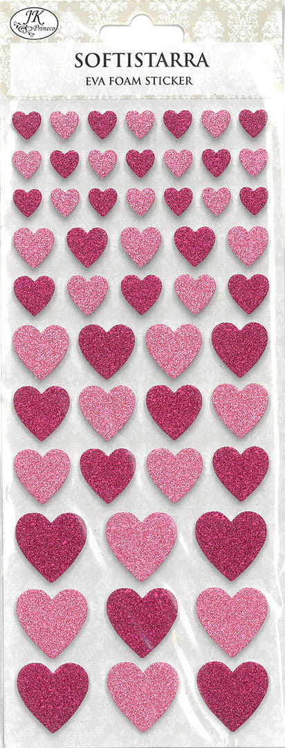 Pink hjerte Papir Glitter Sticker